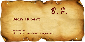 Bein Hubert névjegykártya